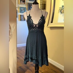 Free People Textured Green Knit Top